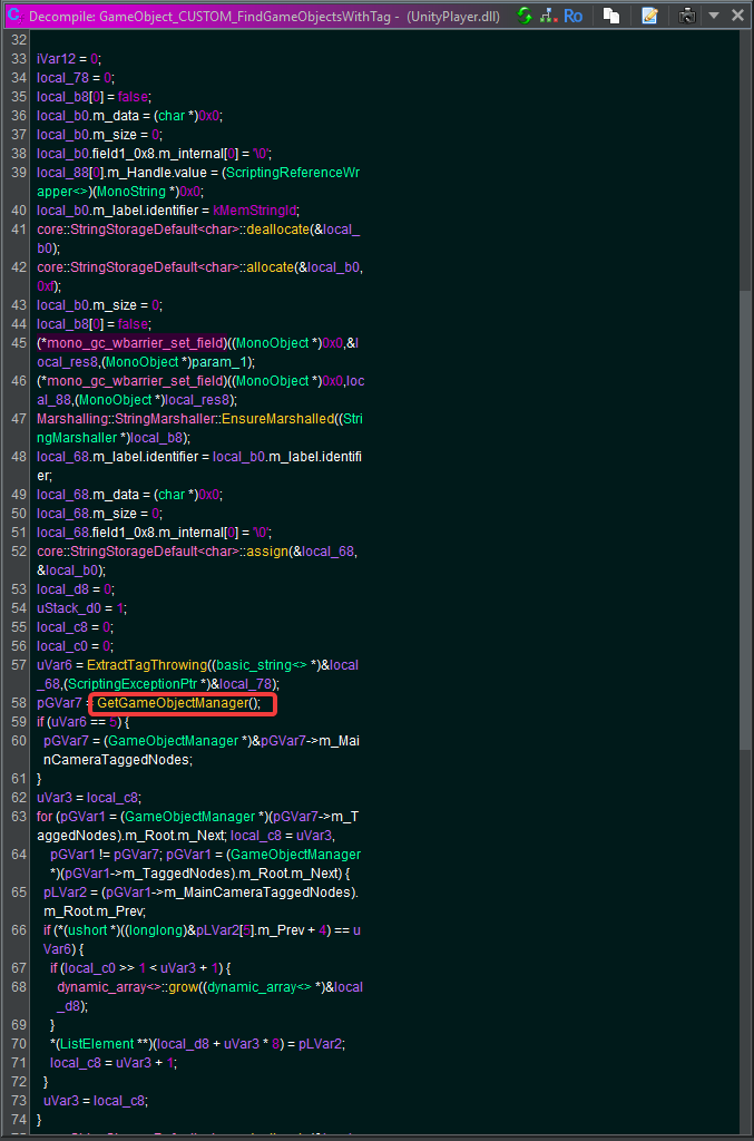 GameObjectManager call